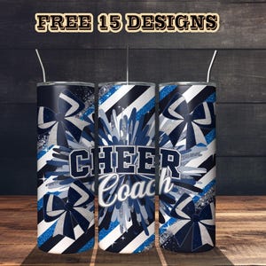 Cheer COACH Tumbler Wrap, Cheer Tumbler png, Cheerleader, 20 30 oz Skinny Straight & Tapered PNG Sublimation Designs - Instant Download