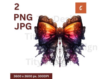 Halloween Gothic Coquette Clipart - Black Bow png - Bat Gothic Coquette bow Sublimation - Spooky Season - Retro Halloween design - Girly PNG