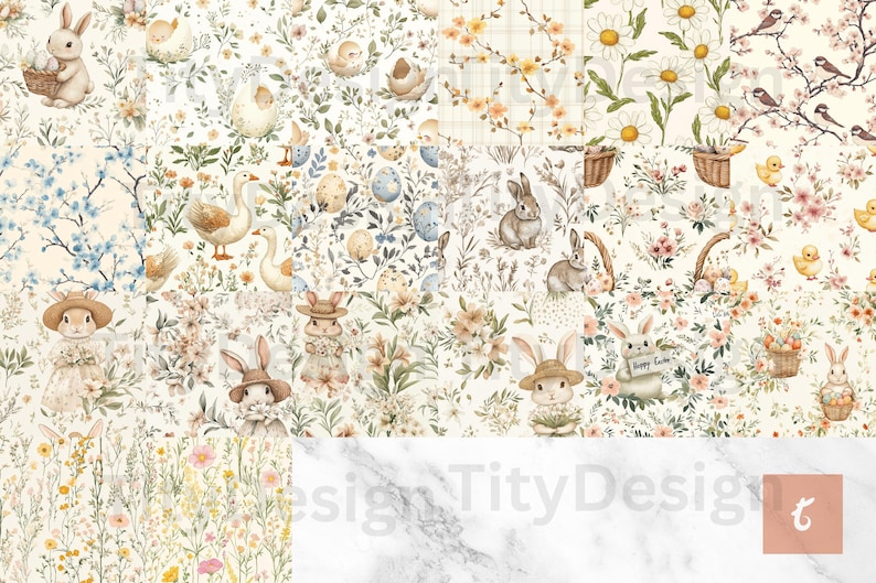 Easter Seamless File, Easter Bunny Seamless Pattern, Boho Easter ...