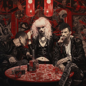Punk Rock afdrukbaar, downloadbaar, kunst aan de muur, poster, kunst, groot formaat, punk, punk rock, huisdecoratie, cadeau, jaren 1970, feest, mode