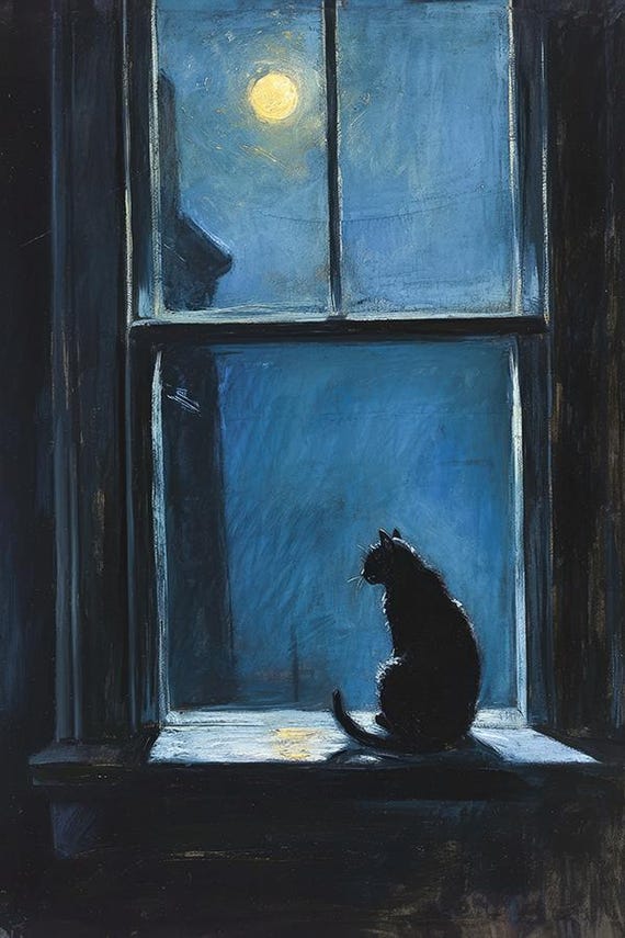 The Night Watch Cat Printable, Downloadable, Wall Art, Poster
