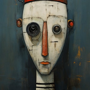 Wooden Puppet in the Ether      Printable, Downloadable, Wall art, Poster, Art, Large size, Surrealism, Home decoration, Gift, Room