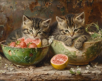 Due piccoli gattini, arte murale, poster, scaricabile