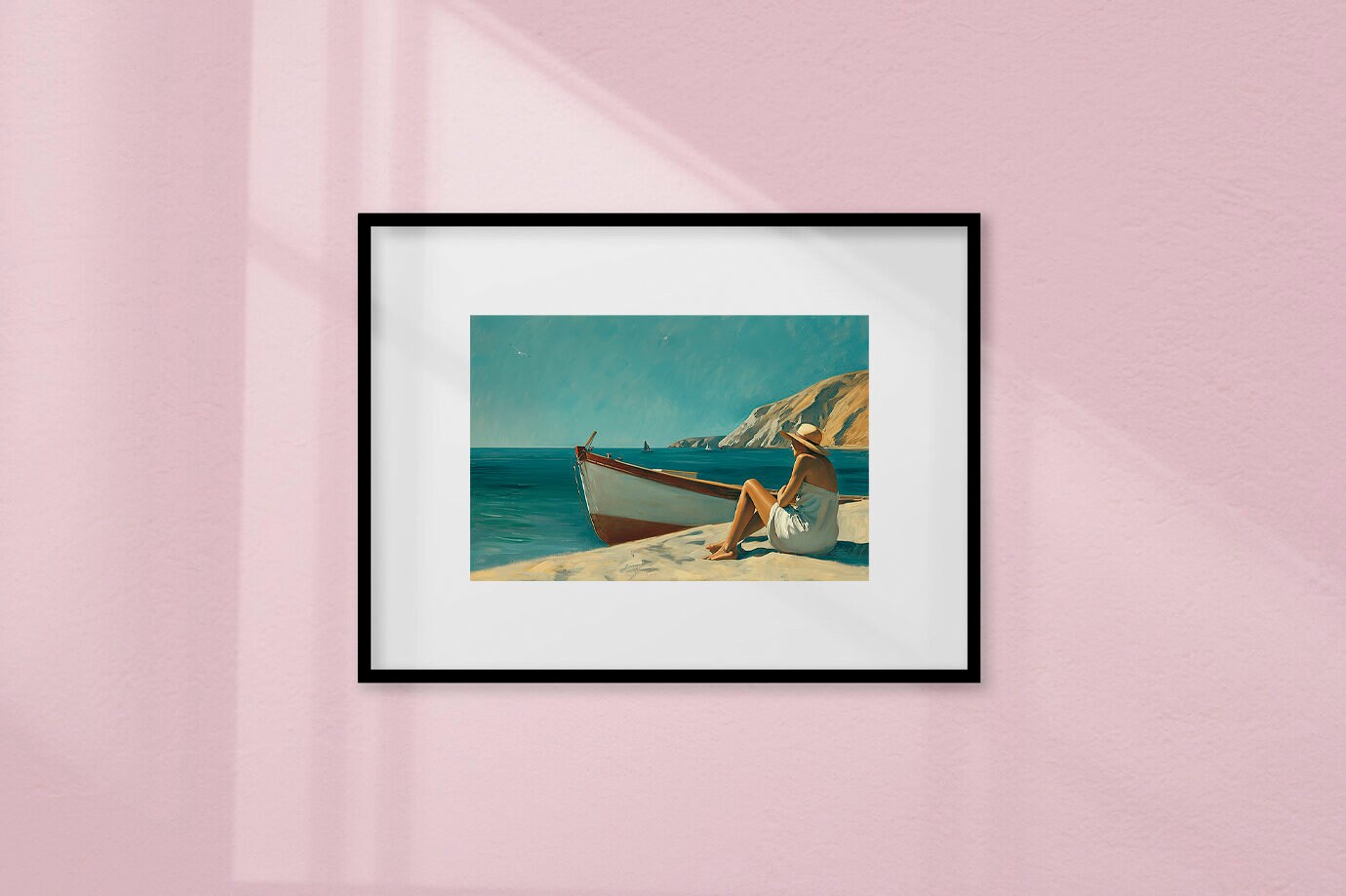 Quadro Incorniciato The Long Leg Di Edward Hopper – Stampa D'Arte 24x36 Con Faro E Dune - 2