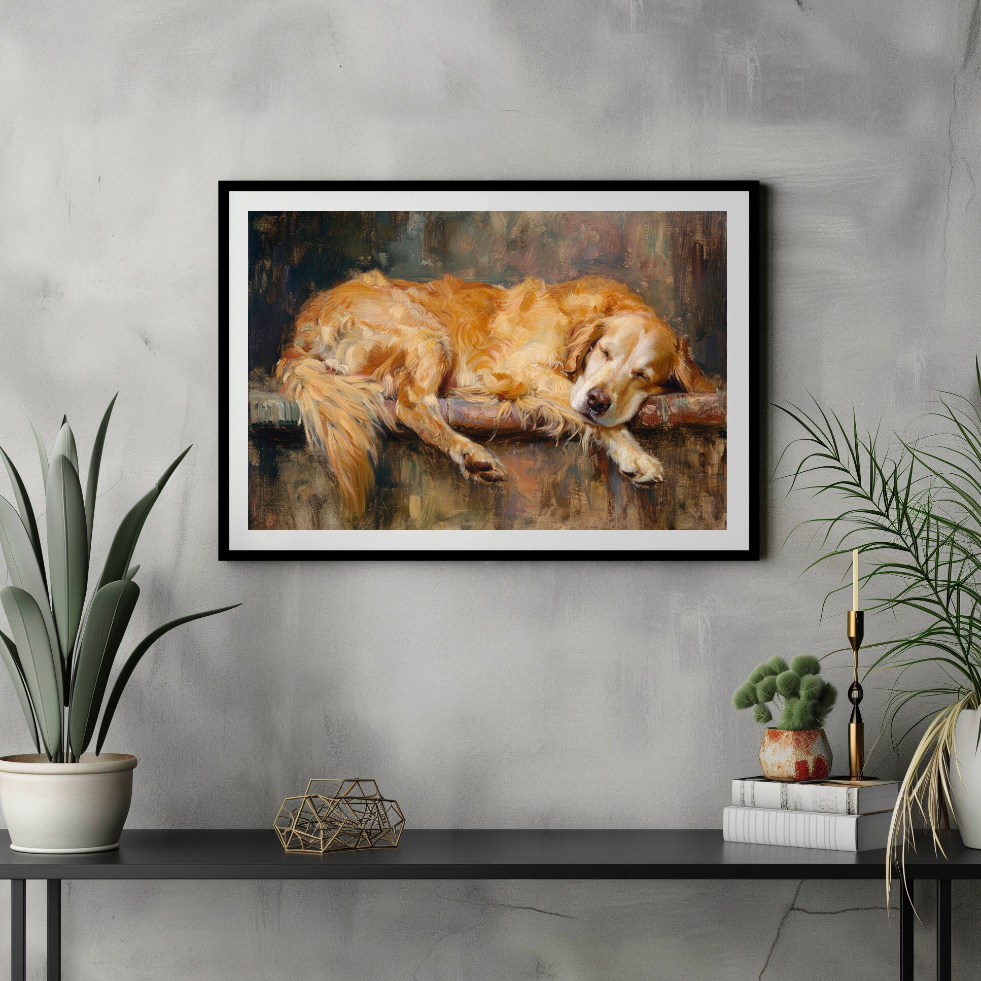 EVMILA Tapisserie 3D Golden Retriever 150x200cm - Poster Chien Décoration Murale Chambre Salon
