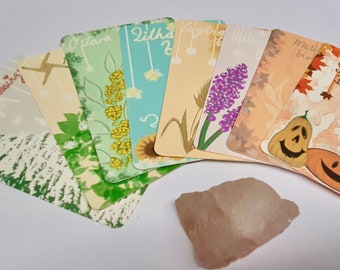 Sabbat Alter Blessing Cards, Witchcraft Supplies, Holidays, Witchy gift, Yule, Imbolc, Ostara,, Beltane, Litha, Lammas, Mabon, Samhain