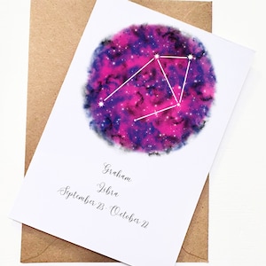 Personalised Star sign, Zodiac, Greeting, Birthday Card, Aries, Taurus, Gemini, Cancer, Leo, Virgo, Libra, Sagi, Capricorn, Pisces, Aquarius