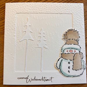 Christmas card Snowman Penny Black Stampin up Charlie and Paulchen handmade