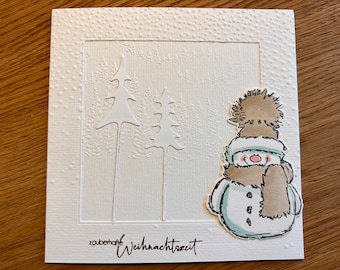 Christmas card Snowman Penny Black Stampin up Charlie and Paulchen handmade