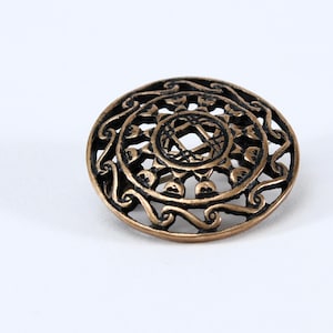 Spilla vintage in bronzo &quot;Snorre Bronse&quot; di Sigmund Espeland | Norvegia | Gioielli vichinghi