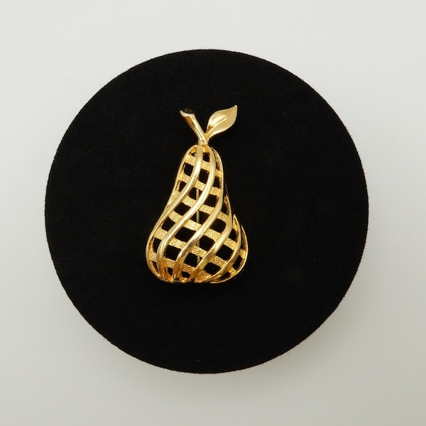 Vintage pear brooch costume jewelry mid-century