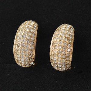 Boucles d'oreilles clip vintage cabochon de perles et