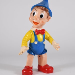Pinocchio Vintage Figurine Decoration I by M. Der around 1960 I Made in Italy I Mid-Century Rubber Sculpture I Disney Figure with Movable Limbs