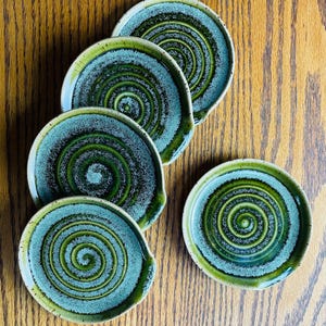 Handmade Stoneware Spoon Rest | Clay Utensil Dish | Green Glaze Spoon Tray, Coffee Spoon Rest| Kitchen Tidy Dish | Housewarming Pottery Gift image 7