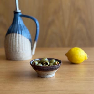 Small Handmade Condiment Bowl, Ceramic Sauce Dish, Minimalist Herb Spice Bowl, Stoneware Ring Trinket Dish, Artisan Tea-Light Candle Holder