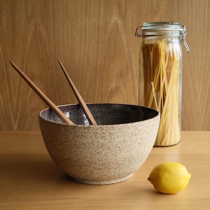 Handmade Stoneware Serving Bowl | Ceramic Fruit Bowl | Artisan Medium Dish | Drip Glazed Pottery Salad Bowl | Decorative Serving Bowl