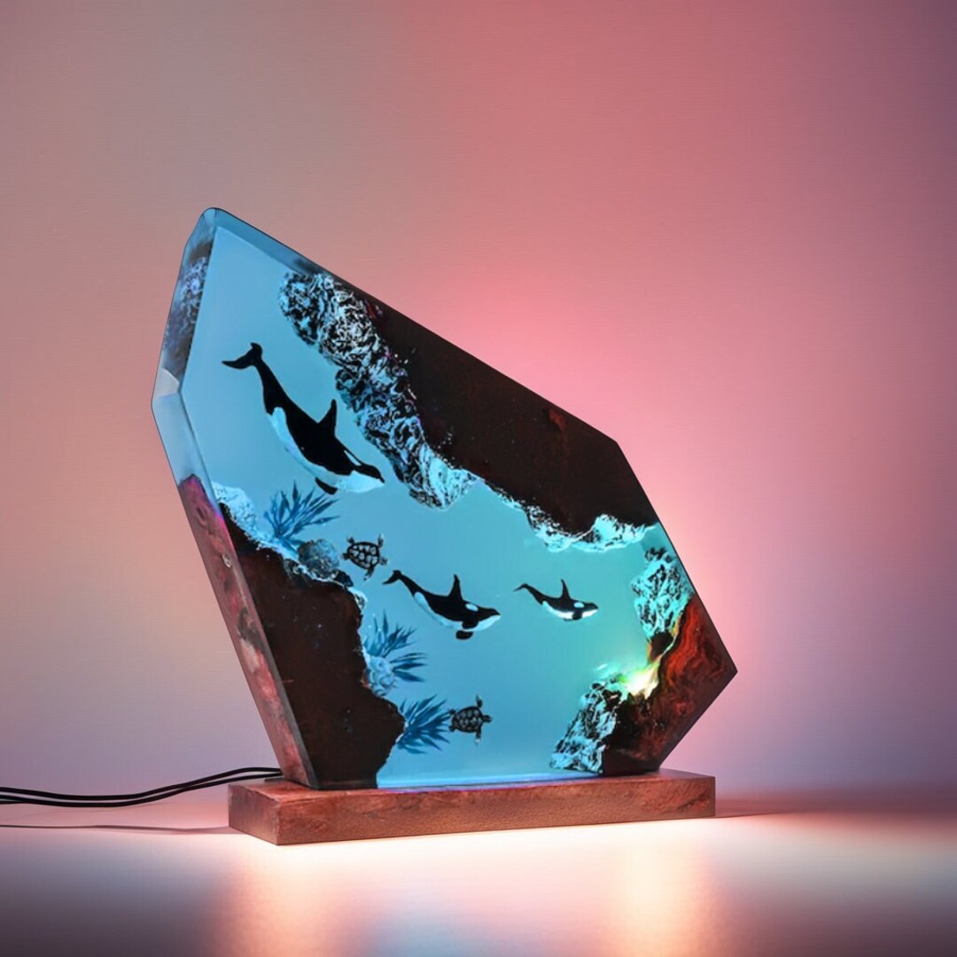 Mermaid Epoxy Lamp Custom Epoxy Resin Lamp Resin Night Etsy