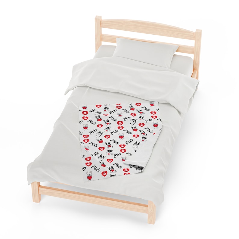 Custom French Bulldog Plush Blanket, Personalized Frenchie Blanket