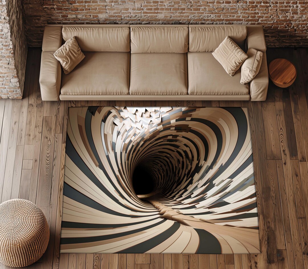 Optical Illusion Swirl Rug – Trippy Spiral Carpet for Modern Room Decor ...