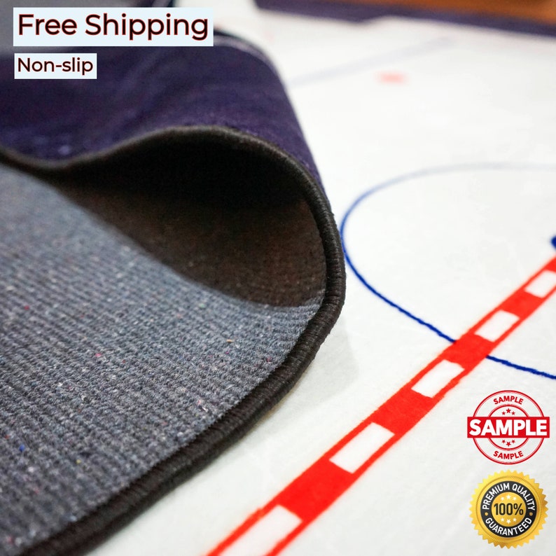 Ice Hockey Room Decor Bring the Rink Home Sports Rug for Living Room ...