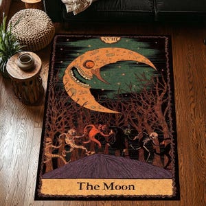 Tarotkaarttapijt - mystiek boho-tapijt, spiritueel huisdecor, occult geïnspireerd tapijt, heksenkamer esthetiek, hemelse vloermat