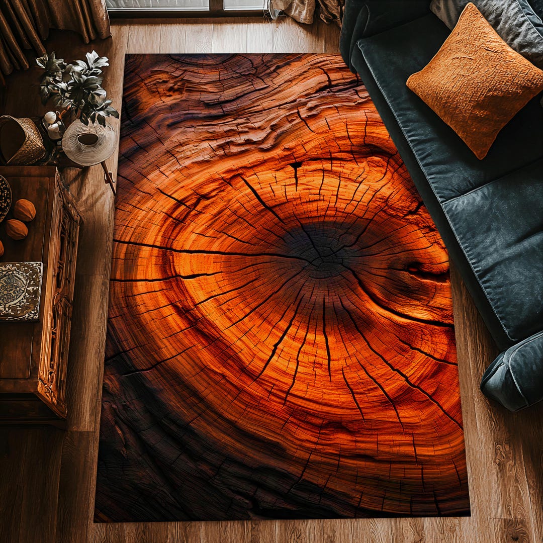 Bring the Outdoors In: Unique Tree Trunk Hollow Rug for Cabin or ...