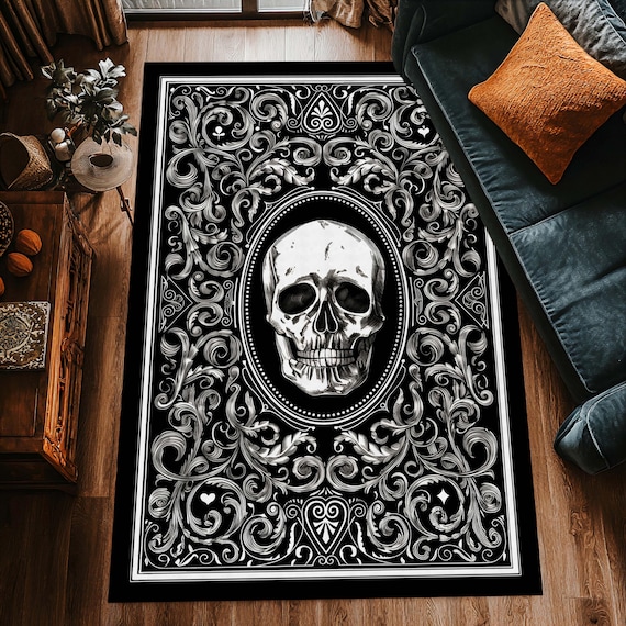 スカルデザインラグ