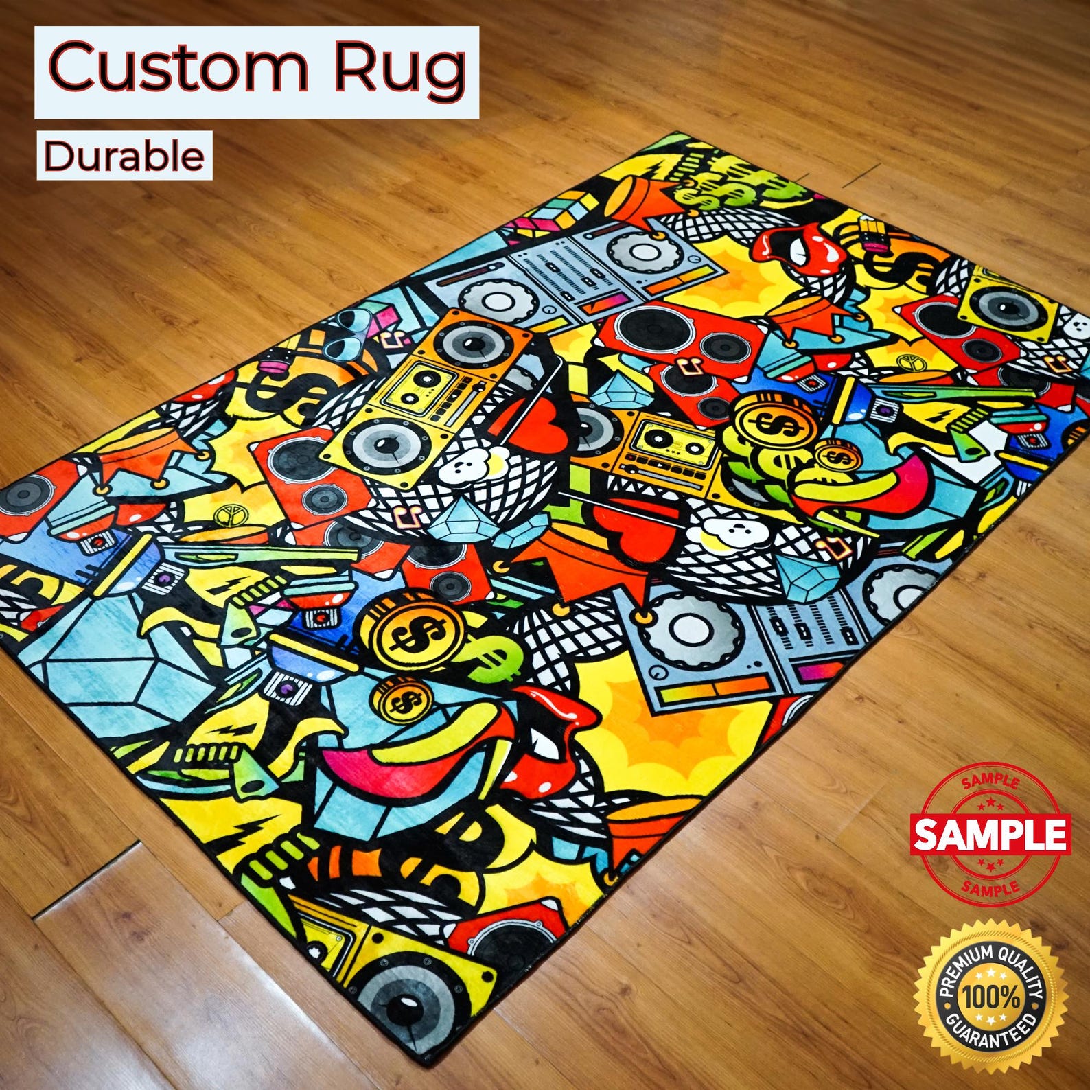 Game On! Fun Retro Gaming Rug - Quirky Video Game Themed Area Rug ...