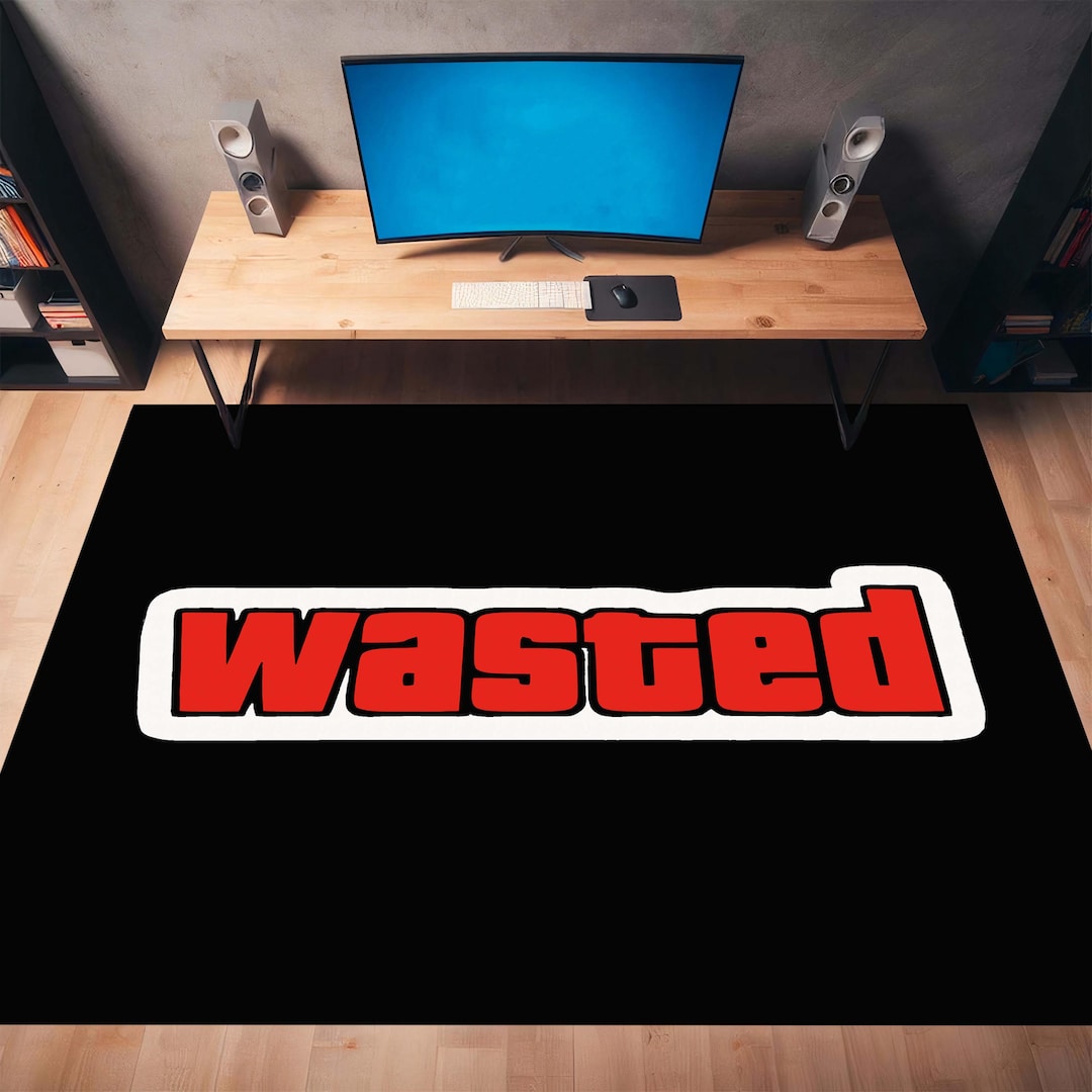 Game Over Rugs Wasted Gaming Rug – Grand Style Gamer Carpet, Game Over Aesthetic Floor ...