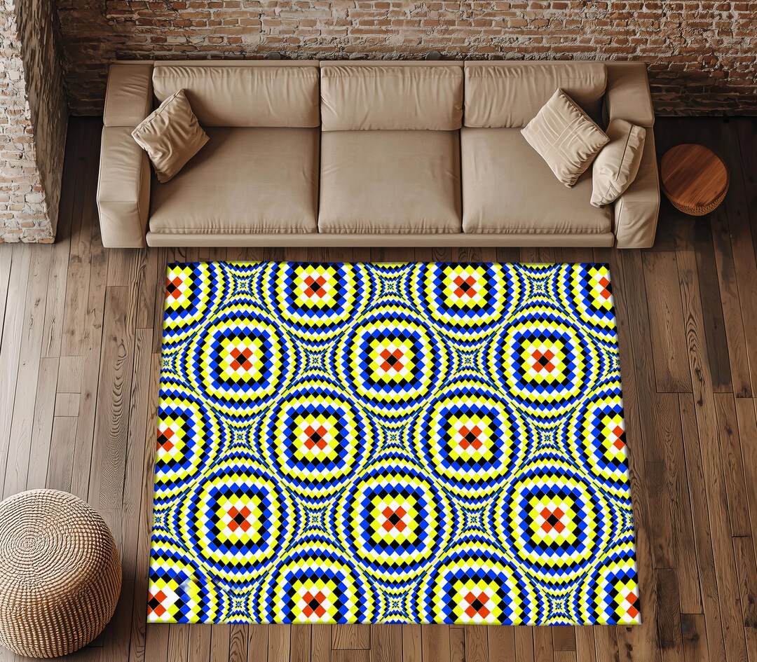 Integrative Visual Rug Bold 3D Optical Illusion Rug – Mesmerizing Modern Floor Art for Living ...