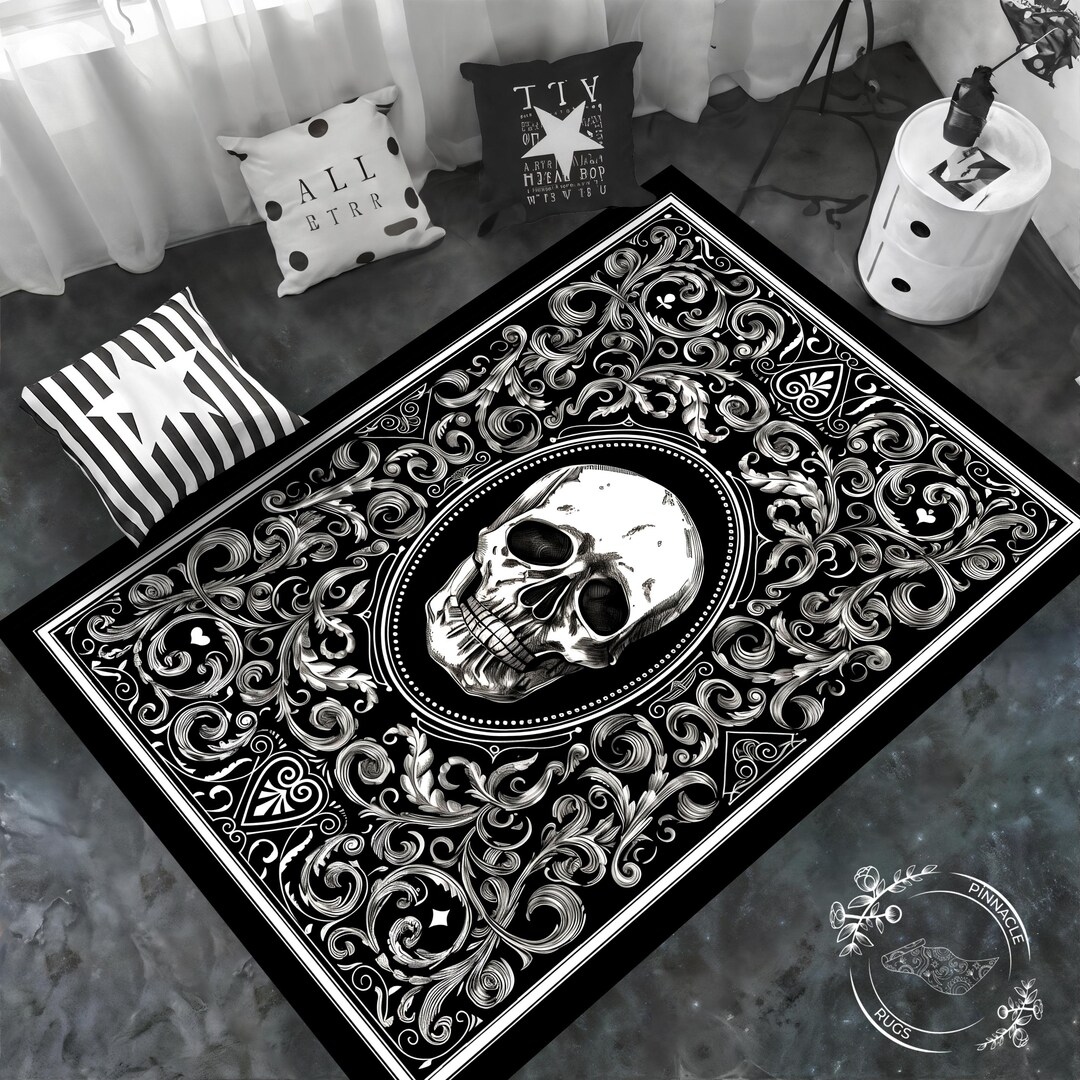 Gothic Elegance Luxe Rugs for Dark Academia and Cottagecore Rooms Gothic Decor Rugs for Stylish ...