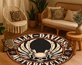 ハーレーダビッドソンラグ：このヴィンテージの魅力であなたの家の