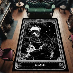 Gothic Tarot-inspirierte Kunst - Skelett & Todessymbolik Wanddekoration, Dark Fantasy Skelett Design für einzigartige Wohnkultur