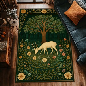Naturinspirierter Boho-Tapisteppich - Bringen Sie die Natur mit ruhigem Baum des Lebens-Design ins Haus