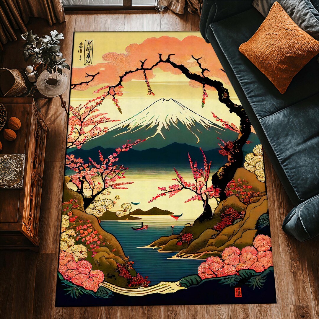 Sakura Rug Sakura Anime Rug β Cherry Blossom Inspired Carpet for Otaku Room Decor ...