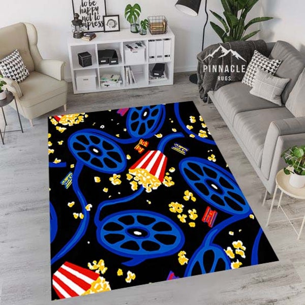 Cinema rug, cinema saloon carpet, movie rug, retro arcade rug, arcade bar rug, arcade rug, bowling alley carpet, retro arcade