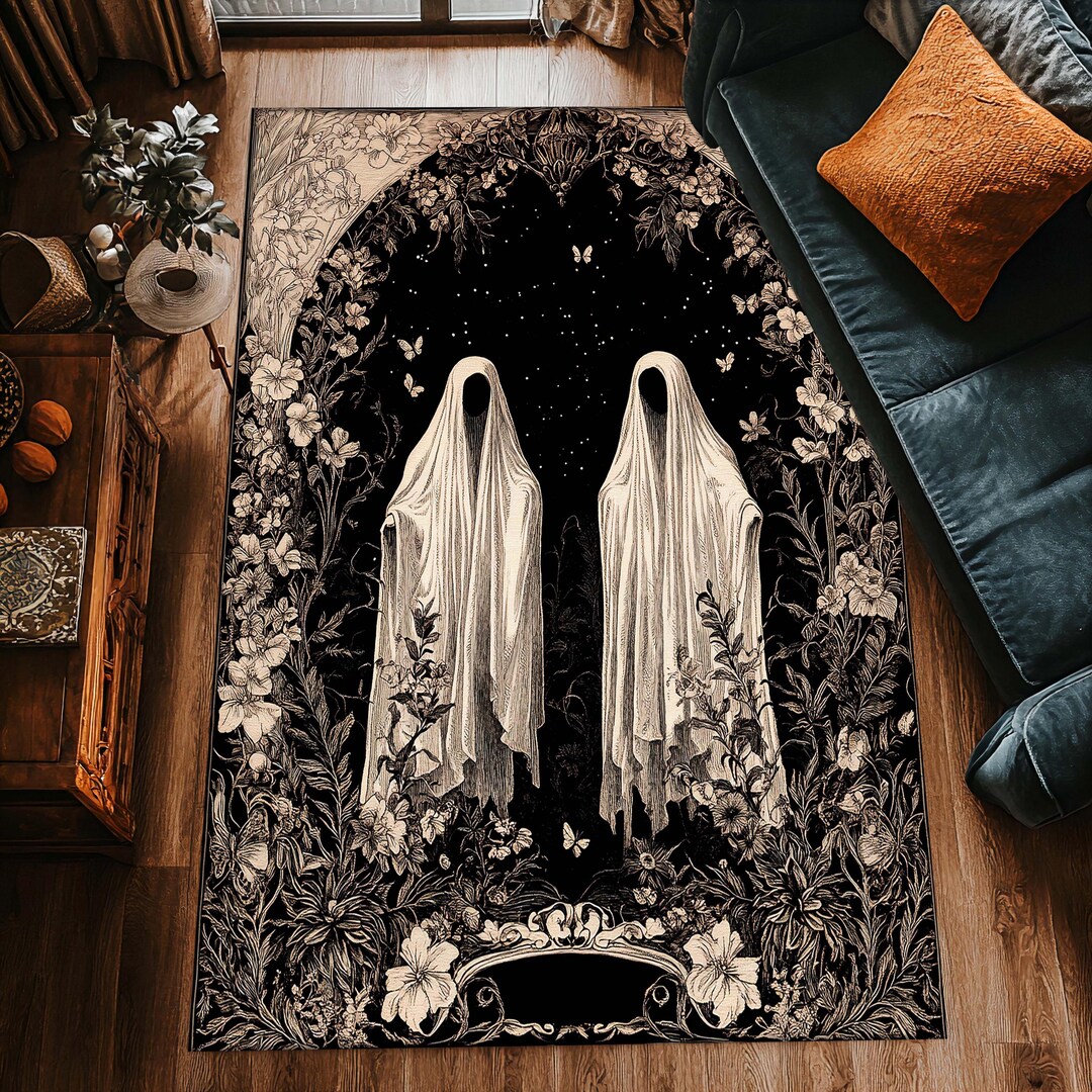 Ethereal Elegance: Gothic Ghost Rug for Haunted Home Decor - Dark ...