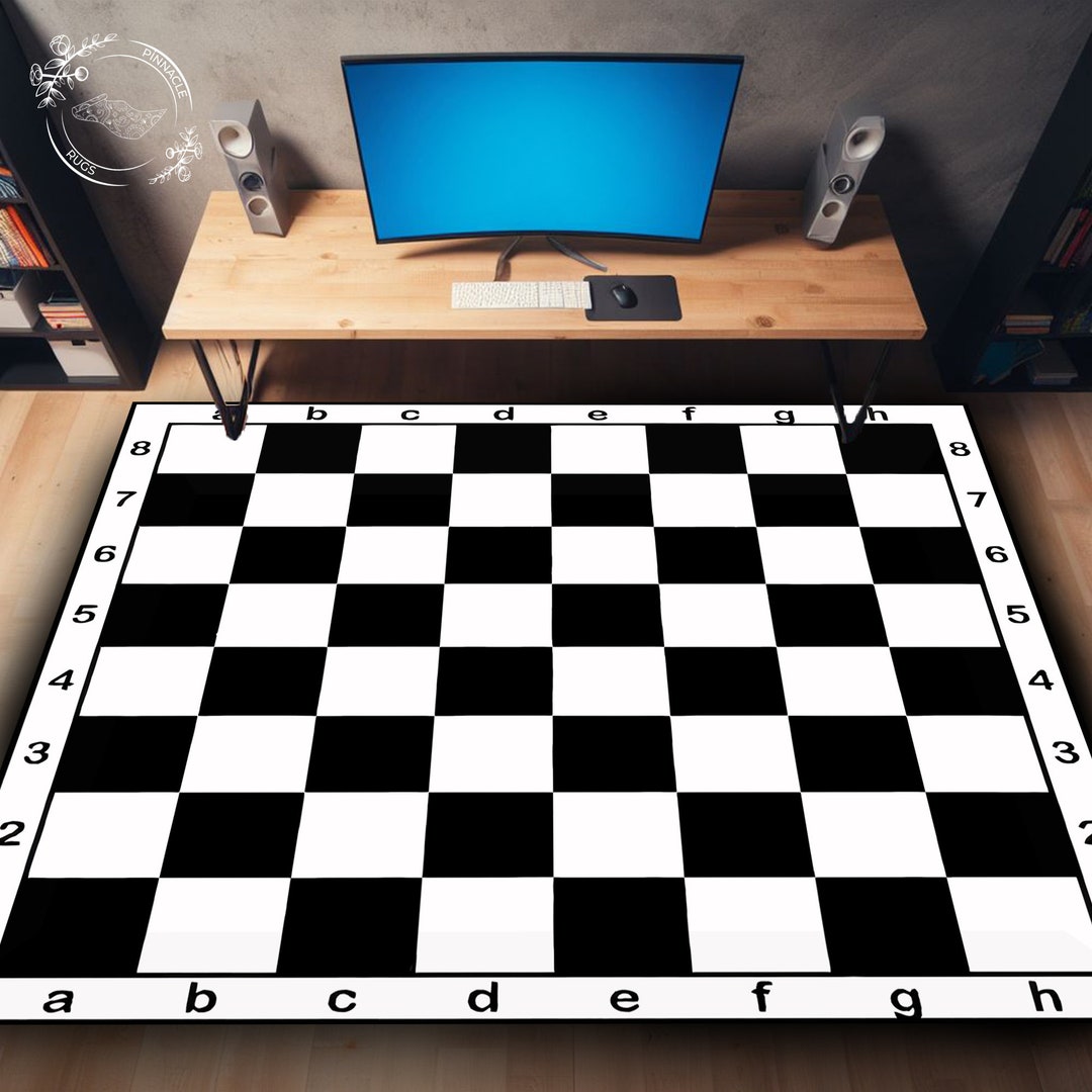 Chess Board Rug Unique Design for Game Lovers Handcrafted & Elegant ...
