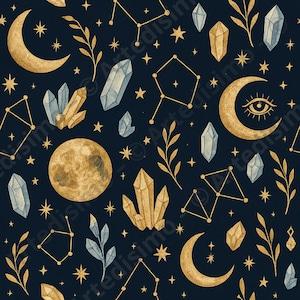 Pack de 3 Motifs Digitaux Pattern - Céleste, Zodiaque & Voyage Vintage | Scrapbooking, Journal Créatif, Papeterie Digitale