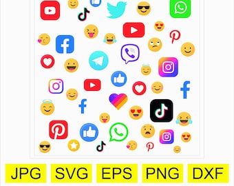 Logo social media and smile svg clipart. Social media svg. eps svg png jpg dxf