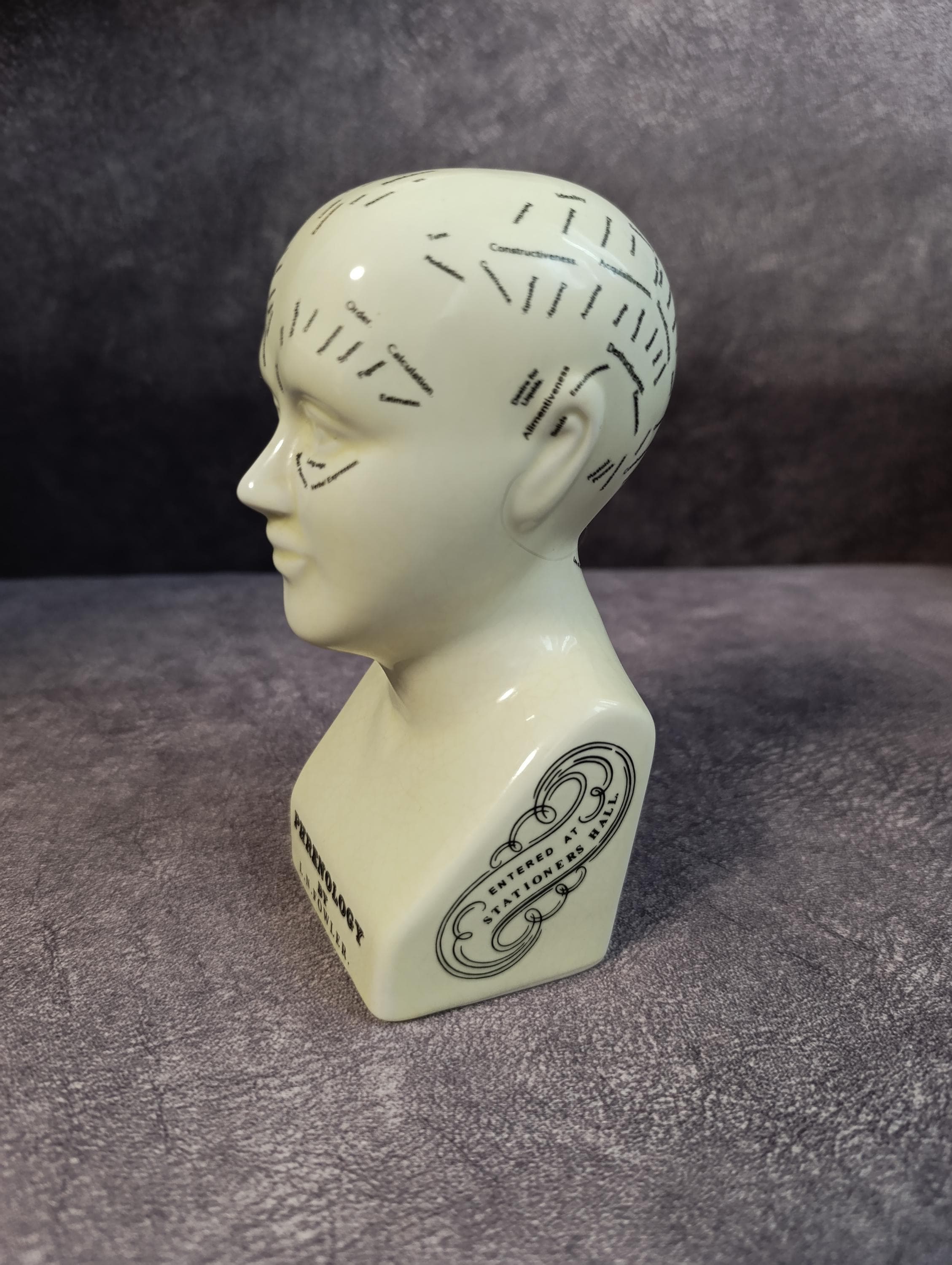 彫刻・オブジェ L.N. FOWLER Phrenology Head Vintage Large Ceramic Phrenology Head by L N Fowler 16 CM (6,5