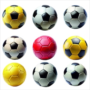 Set 9 football ball. Bundle 9 football ball transparent background. Soccer ball PNG. Soccer balls on a transparent background. Only PNG