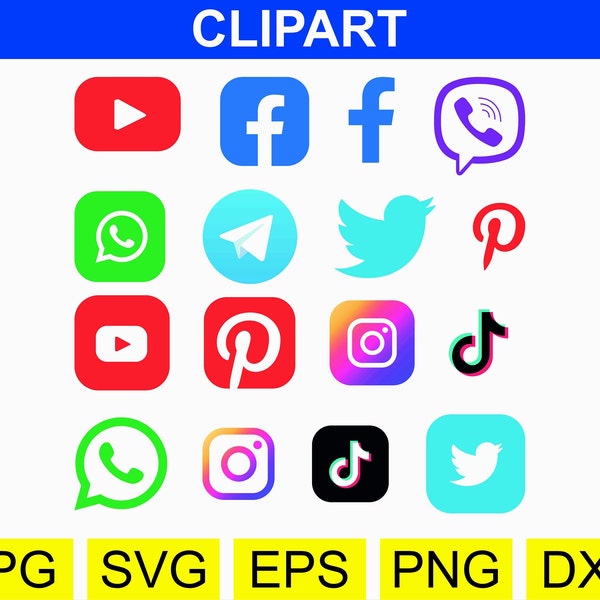 40 social media icons | Instagram SVG | Social network icons | Transparent icons | social media logo | You Tube icon | PNG | Cricut | svg