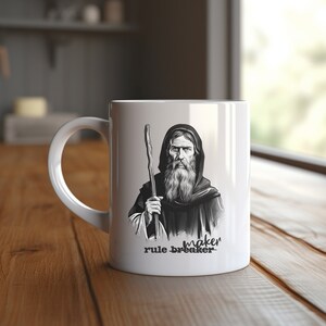Rule Maker: St. Benedict Mug, Catholic Saint Mug, Catholic Gift Idea, Gift Mug for Him, Catholic Gift, Saint Mug, Catholic Mug, Dad Mug