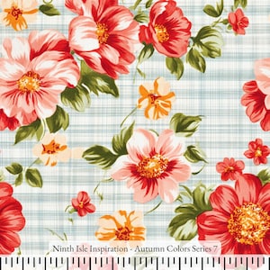 Print in Hawaii, Autumn Colors Cotton Fabric by the Yard - NinthIsle Inspiration Exclusive Elegant Art Bulk Order Available
