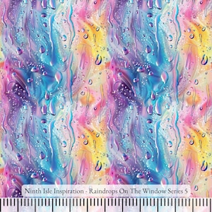 Print in Hawaii, Raindrops On The Window Cotton Fabric by the Yard