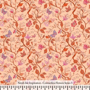 Print in Hawaii, Contactless Flowers Cotton Fabric by the Yard - NinthIsle Inspiration Exclusive Fun Art Bulk Order Available