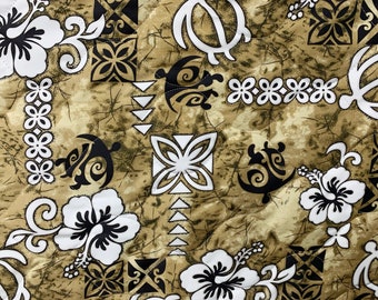 Ninthisle Original, gemaakt in Hawaï, gewatteerde stof met schildpaddenprint (Tapa) - 142 cm breed - microvezel