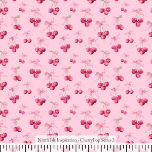 Print in Hawaii, CherryPop Cotton Fabric by the Yard - NinthIsle Inspiration Exclusive Elegant Fun Art Bulk Order Available