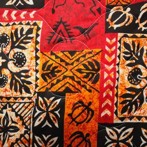 Poly Tapa Print - Quilted Fabric - 56&quot; Wide - Polycotton